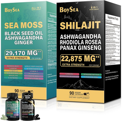 Supreme Supplement Set - Sea Moss 16-in-1 Complex + Shilajit 8-in-1 Energy Boost